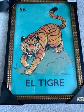 Sapna shah El Tigre Tiger Wall Art - Turquoise and Orange